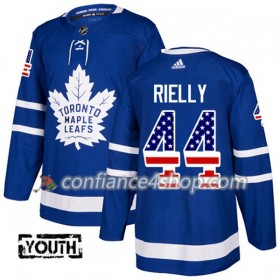 Adidas Maillot de Hockey Toronto Maple Leafs Morgan Rielly 44 2017-2018 Bleu USA Flag Fashion Authentic - Enfant